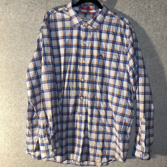 Tommy Bahama Other - Tommy Bahama Siesta Key Mens XXL Plaid Performance Button Down Shirt Blue Orange